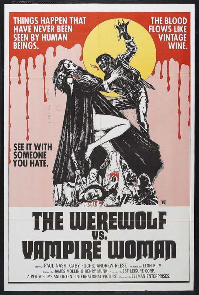 The Werewolf vs Vampire Woman FRIDGE MAGNET movie poster 